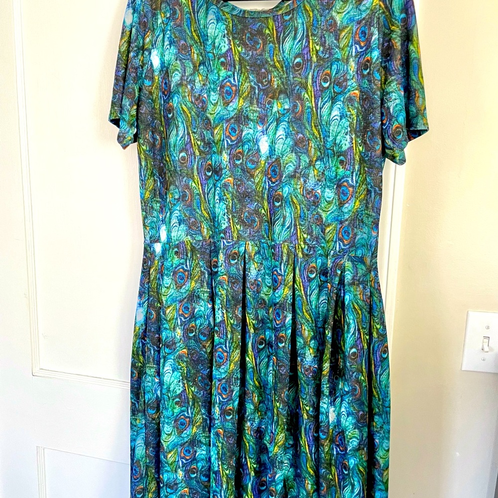 Lularoe Amelia 3x Peacock Dress